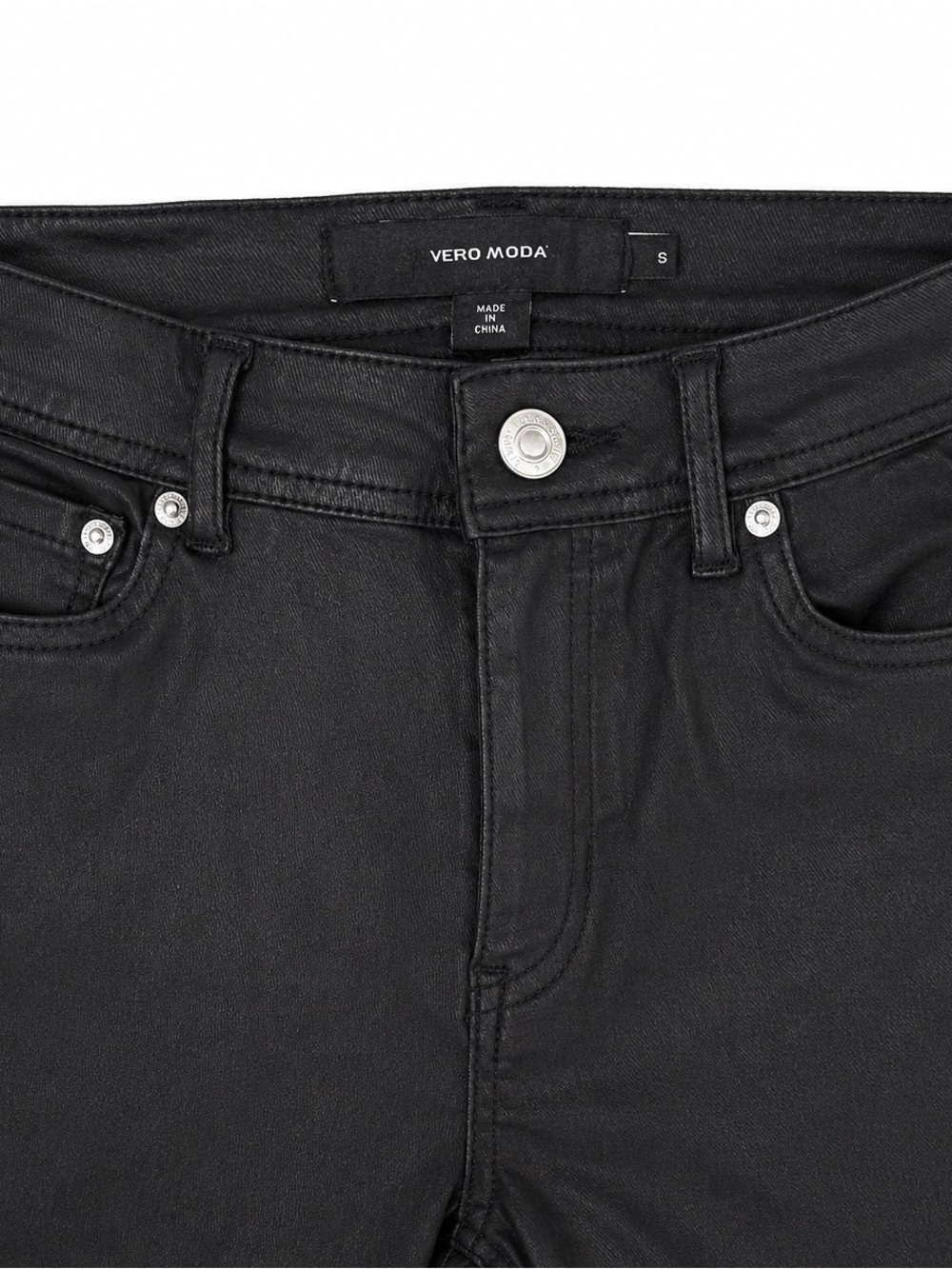 Vero Moda Black leather Skinny with Zip Pockets - Picture 2 of 2